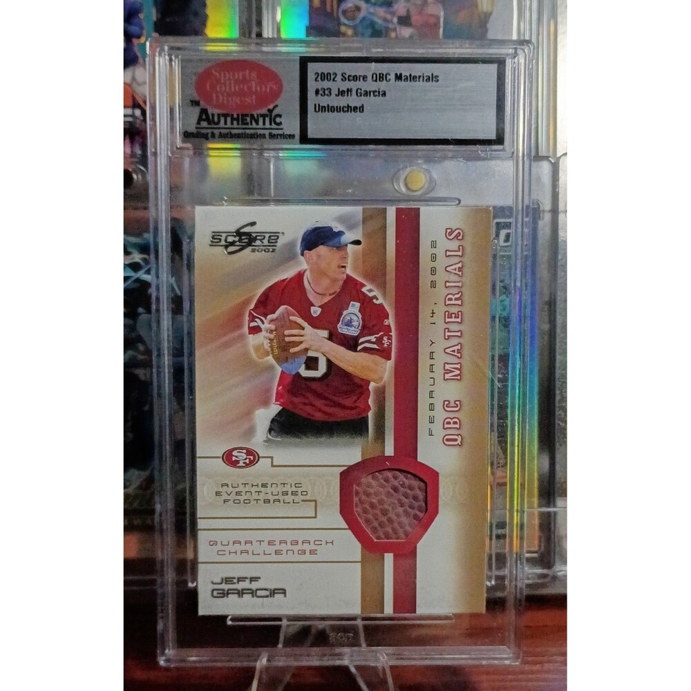 2002 Score - Qbc Materials Jeff Garcia #33 (MEM) Graded AUTH SF 49ers